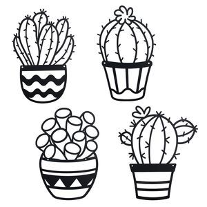Cactus Metal Wall Art,modern Metal Wall Decors Plant (4 Pcs)🦑